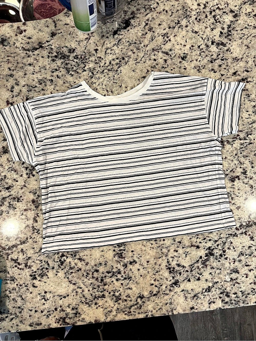 Lululemon Cates Tee Striped Short Sleeve Top White & Black